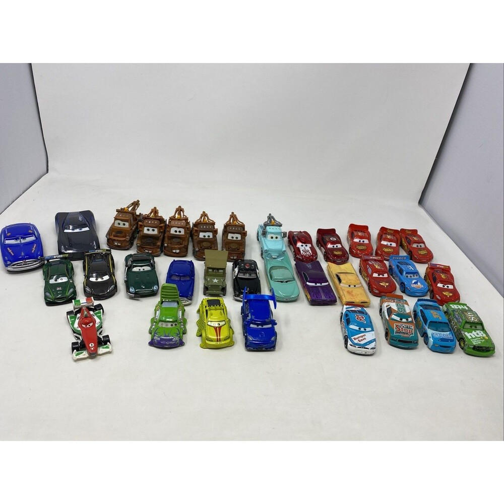 Disney Pixar Cars Lot of 33 Mater McQueen Hudson Hornet Willy